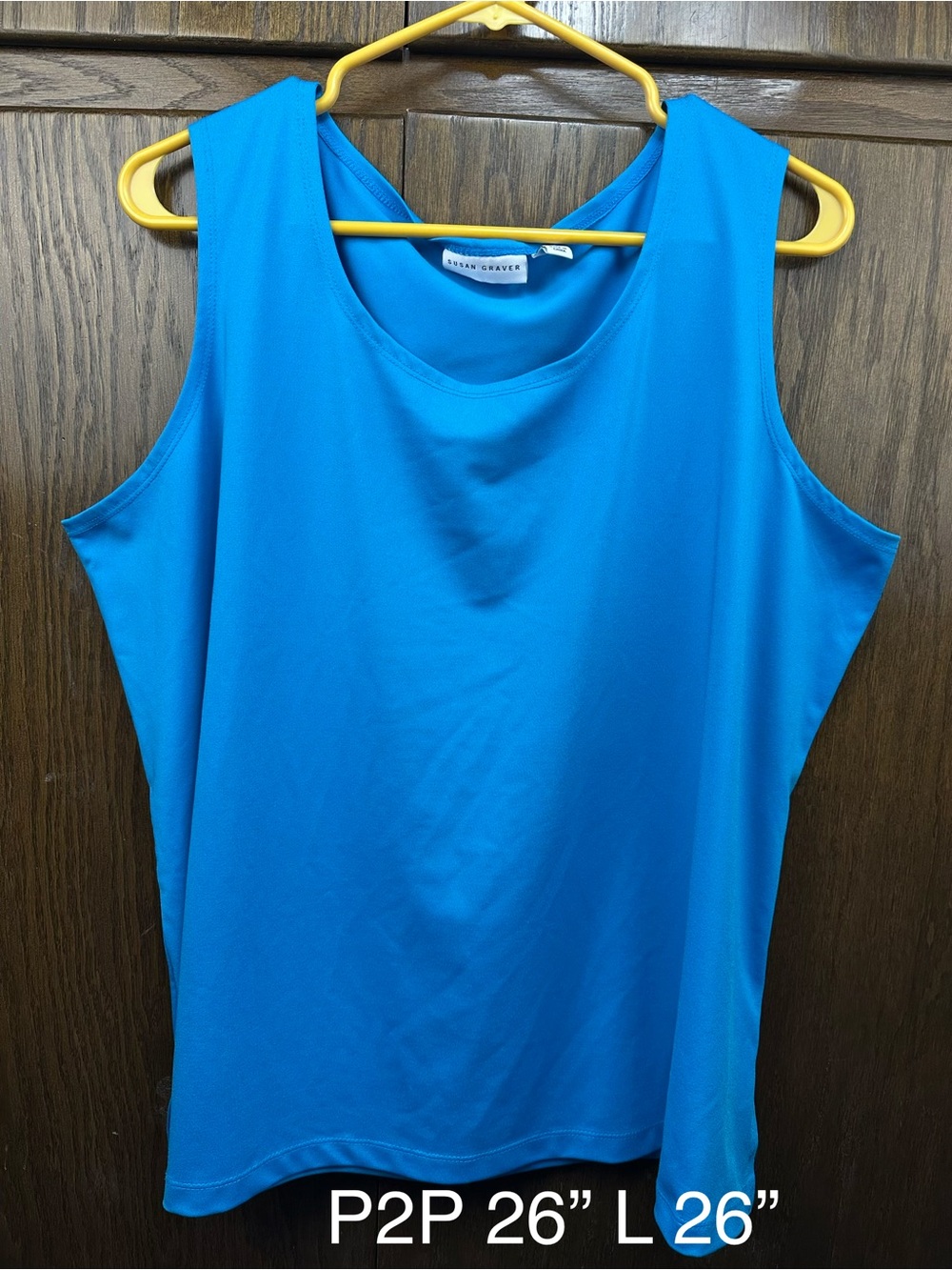 Susan Graver Bright Blue Sleeveless Tank Top